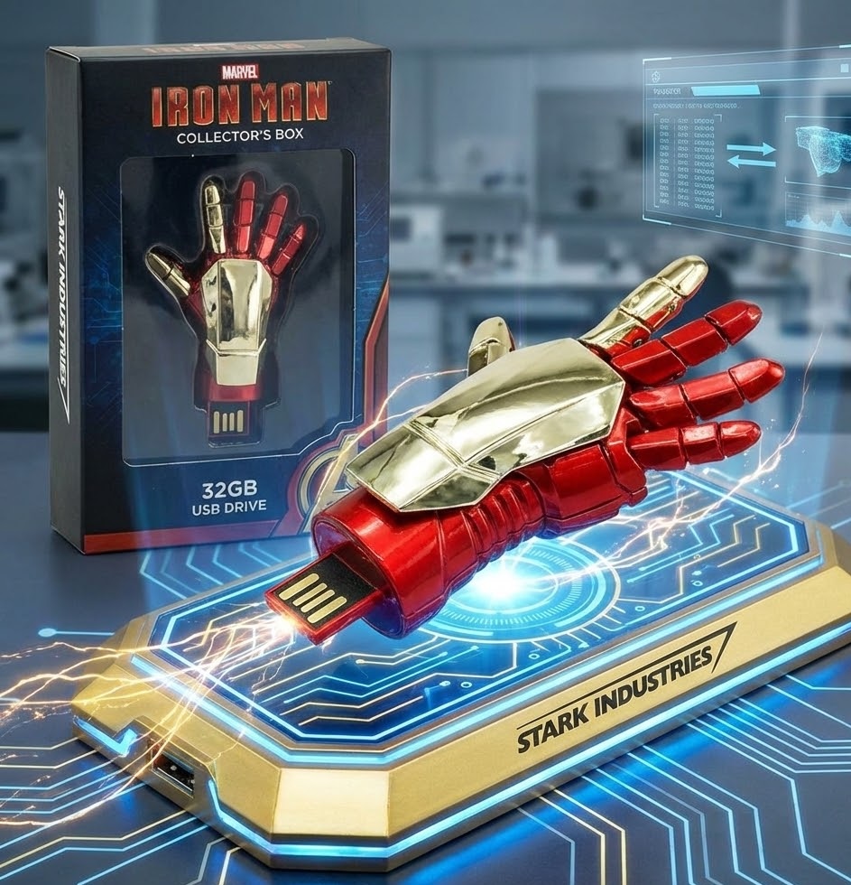 Memoria USB 32GB Edición Iron Man - Mano Articulada de Colección - Image 3