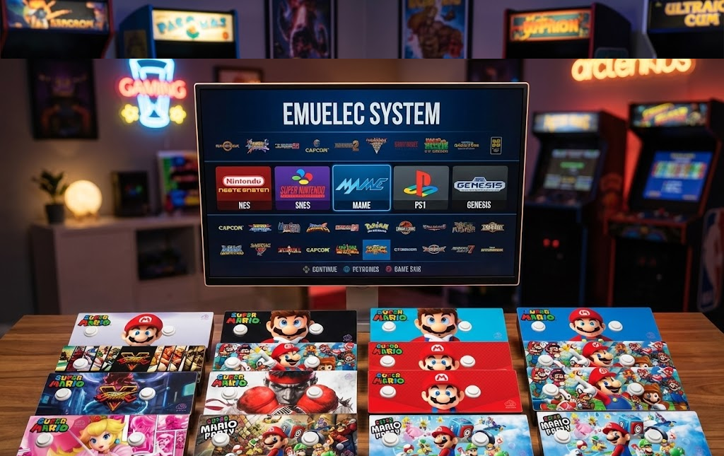Tablero con botones Arcade, sistema Emuelec Con + 22,500 Juegos
