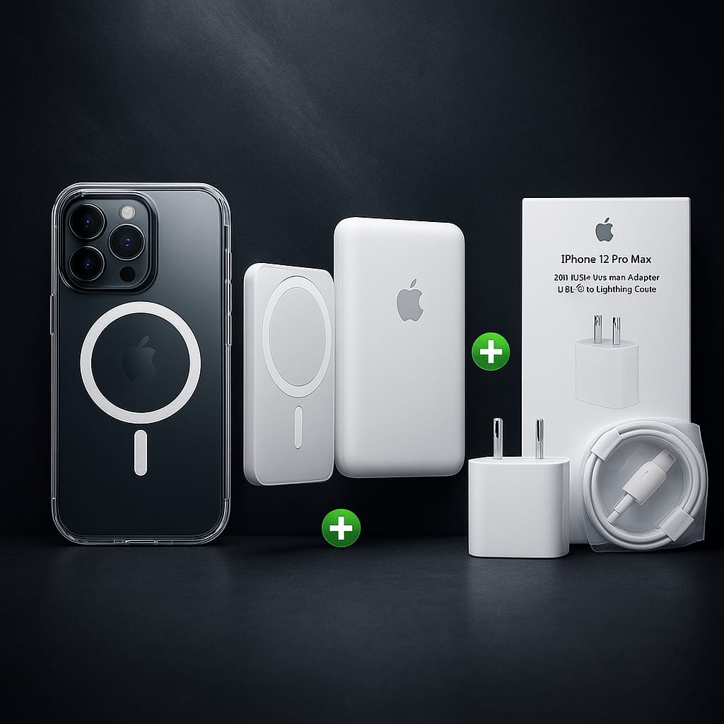 Combo MagSafe OEM: Cargador de pared + Batería MagSafe + Funda para iPhone - Imagen 2