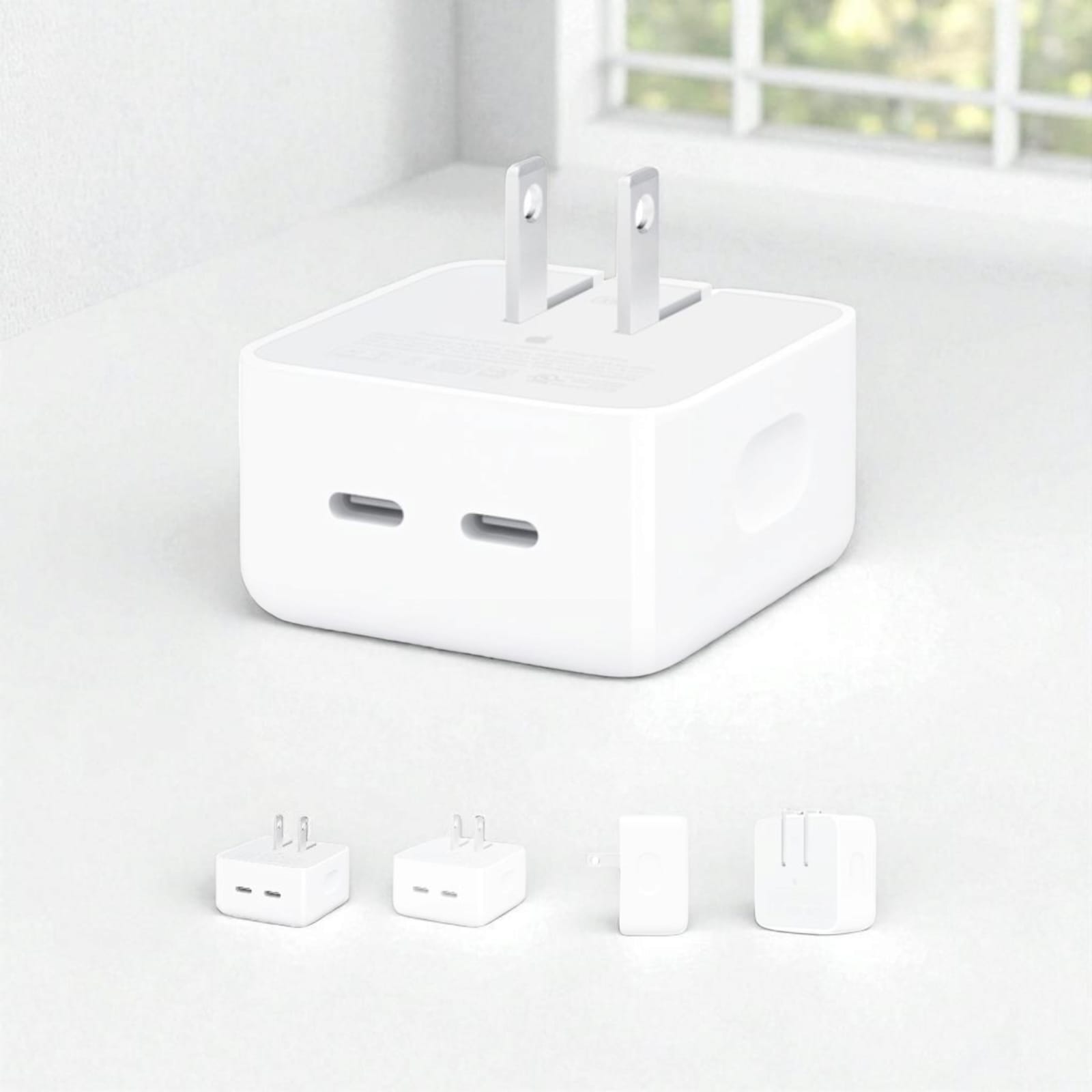 Adaptador de corriente compacto de 35 W con dos puertos USB-C
