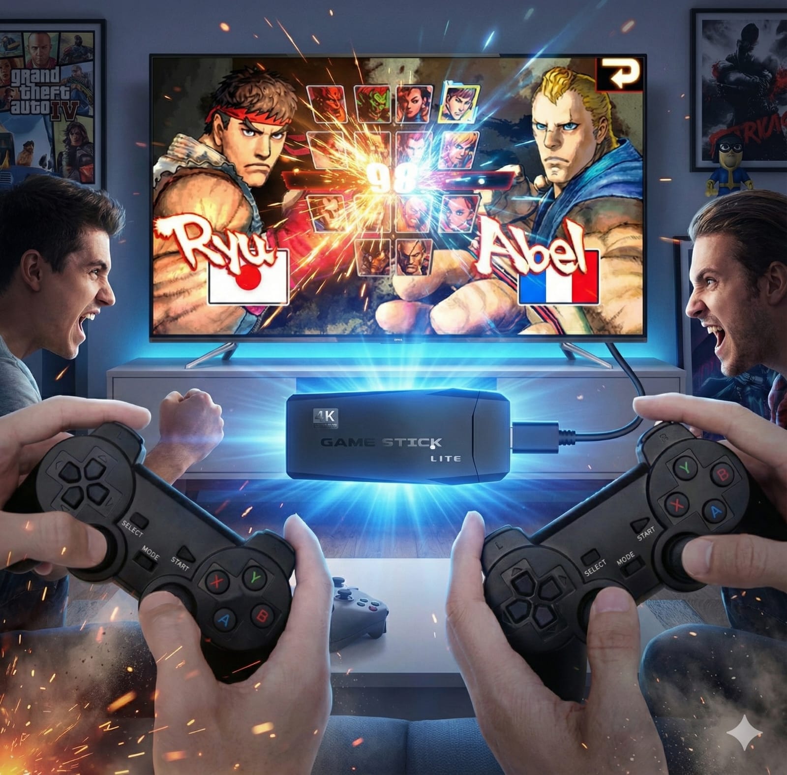 Consola de Juegos Retro 64G con 20000 Juegos, Consola de Videojuegos, Mando Inalámbrico, Salida HDMI TV, Game Stick 4K x2, Regalo para Niños y Adultos - Image 4