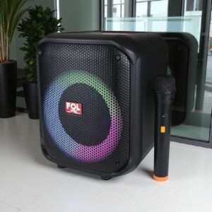 Bocina Portátil FOL FS-L1206M Bluetooth TWS con Luz LED – Color Negro